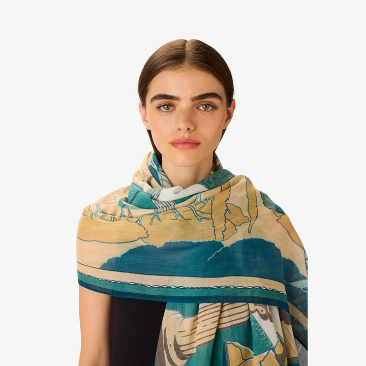 Etole 100 Jardin Turquoise Scarf