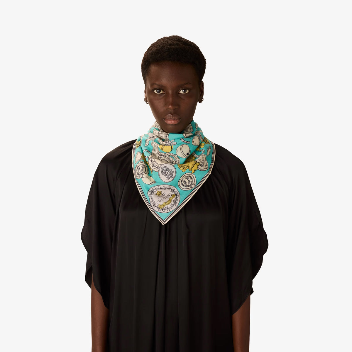 Carre 65 Octopus Turquoise Square Scarf