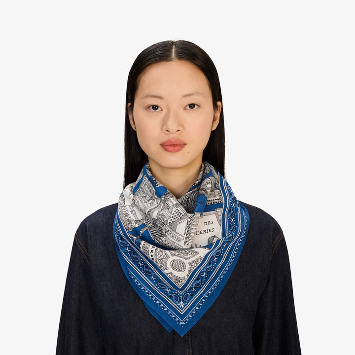 Blue Louvre Scarf Square 65