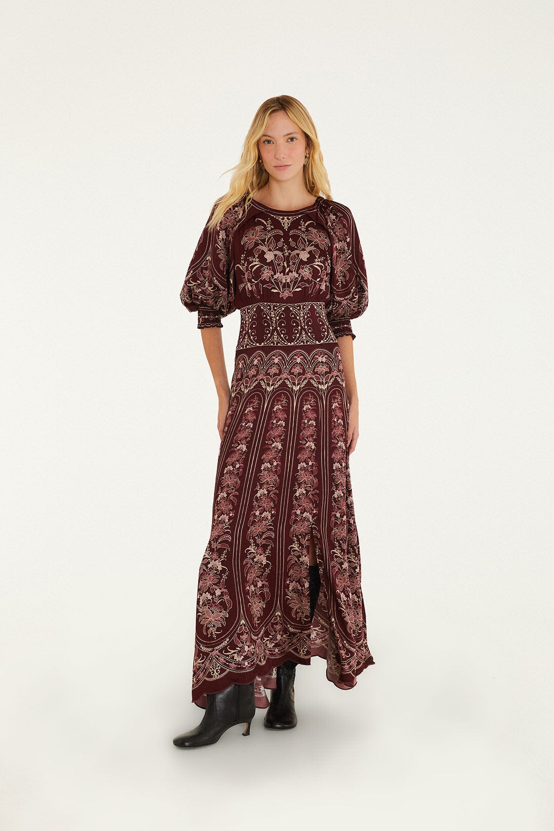 Liz Burgundy Maxi Dress