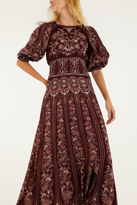 Liz Burgundy Maxi Dress