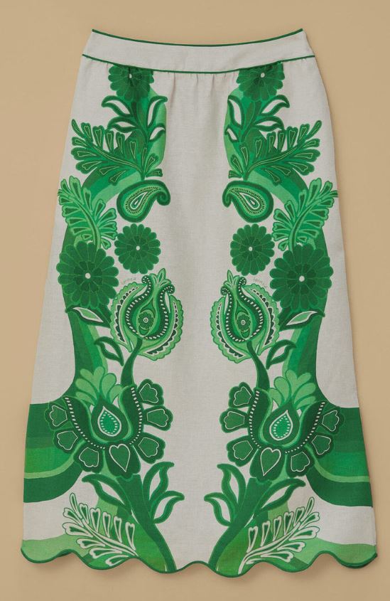 Color Festival Green Midi Skirt