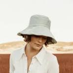 Cassia Short Brim Bucket, Velour in Ice Blue