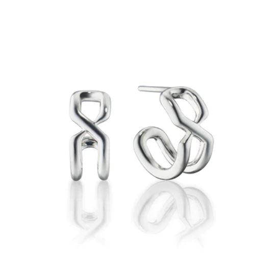 "The Symbol" Small Infinity Hoop Earrings in Sterling Silver