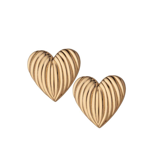 Luba Big Heart Earrings Gold