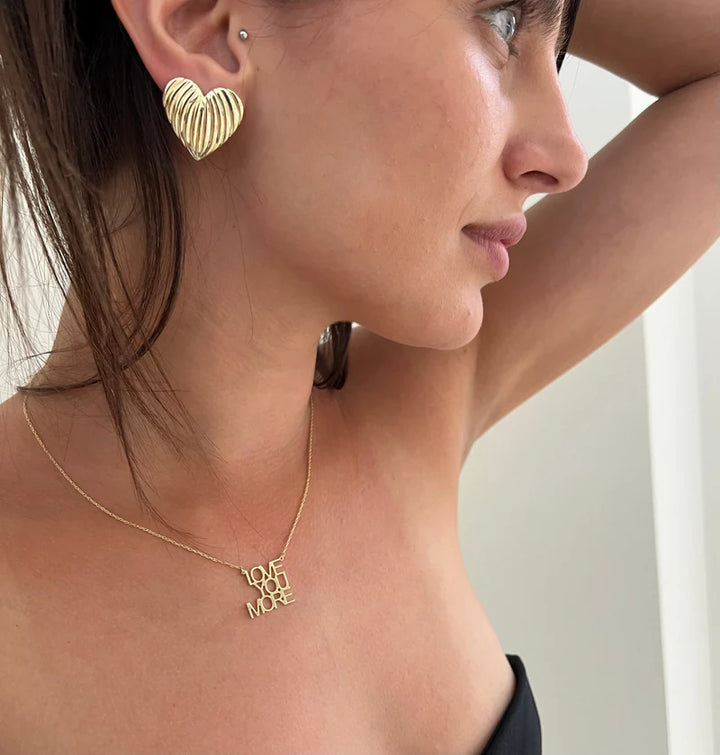 Luba Big Heart Earrings Gold