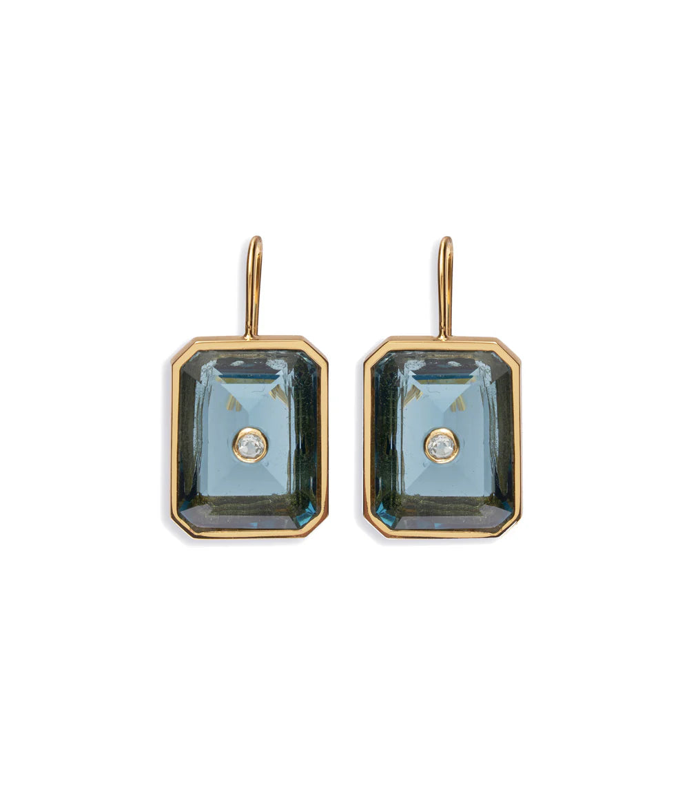 Tile Earrings in Denim