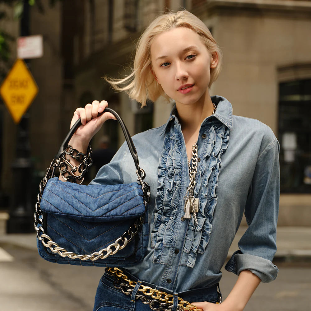 The Muse Bag in Stone Washed Denim