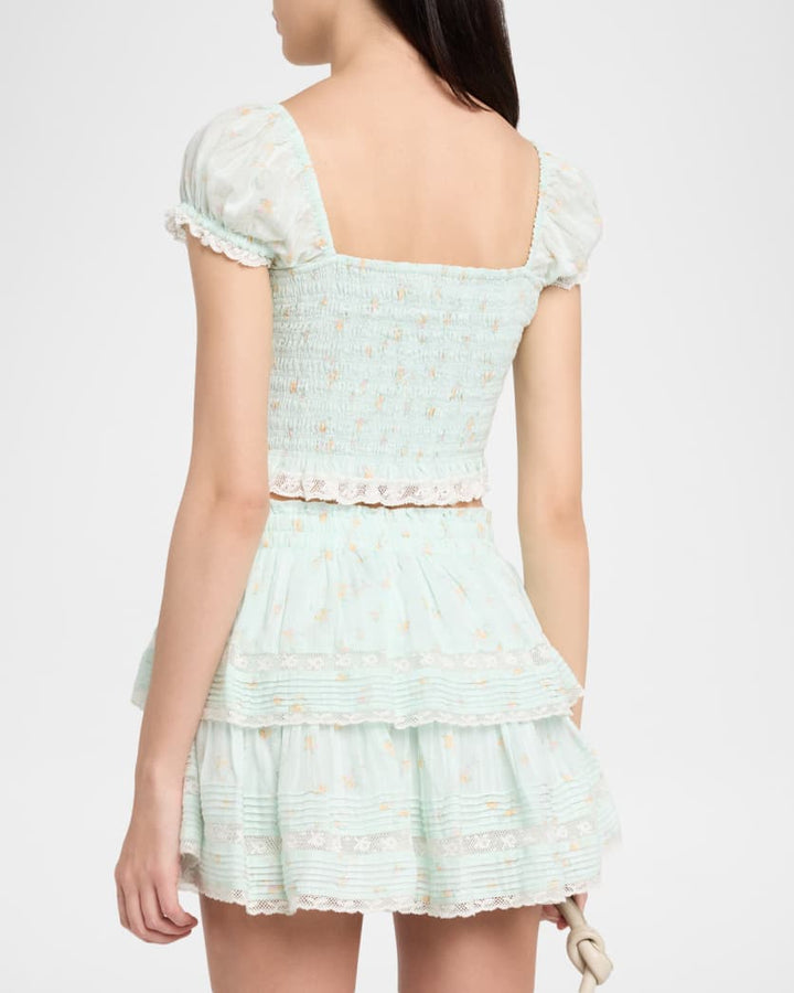 Daini Smocked Floral Top