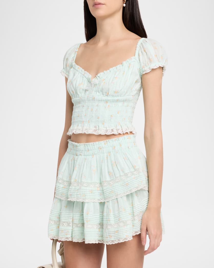 Daini Smocked Floral Top