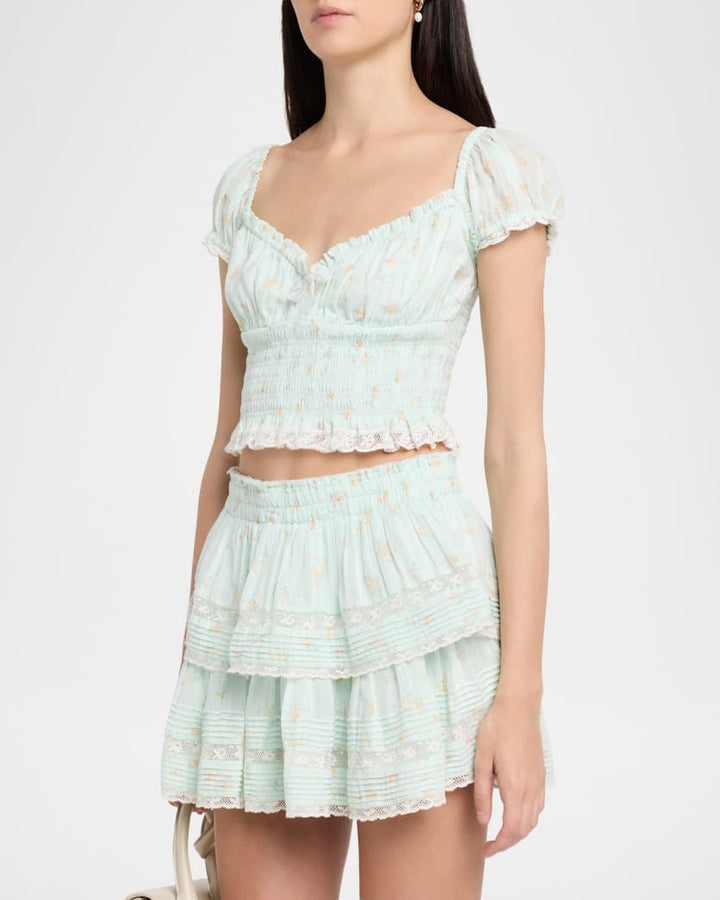 Daini Smocked Floral Top