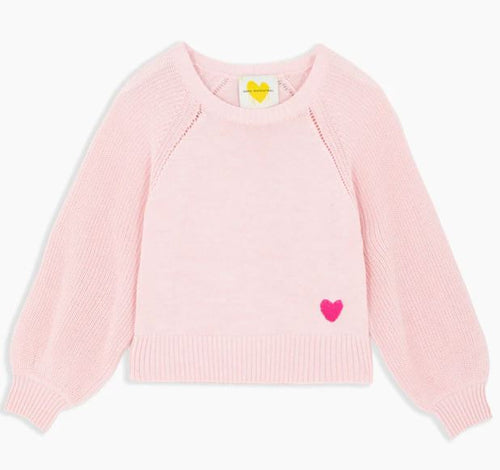 Puff Sleeve Pull Over Sweater in Icy Pink