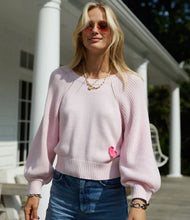 Load image into Gallery viewer, Puff Sleeve Pull Over Sweater in Icy Pink