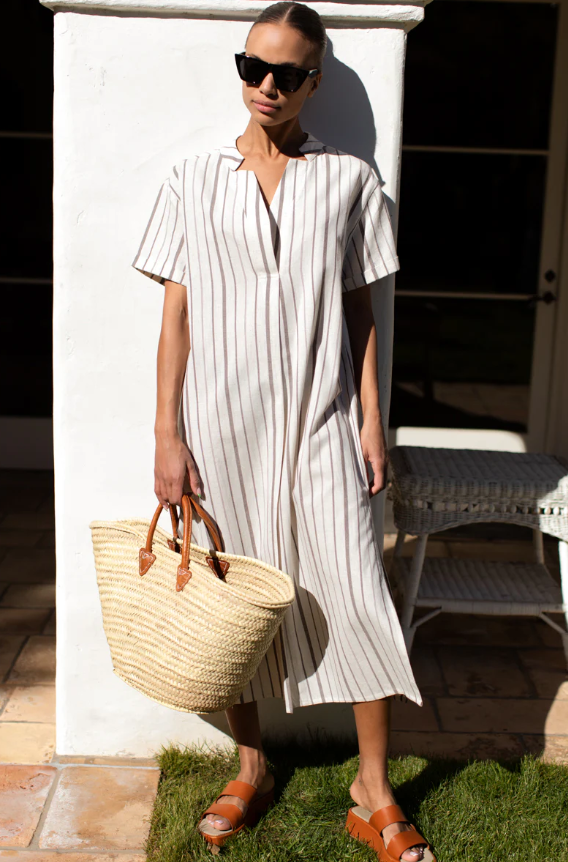 Seville Stripe Walnut Caftan