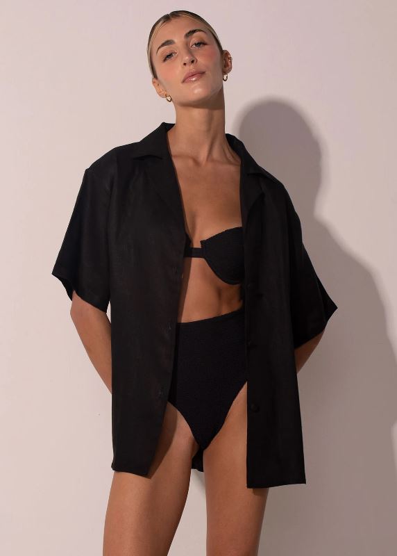 The Aesthetic Icon Black Maxi Shirt