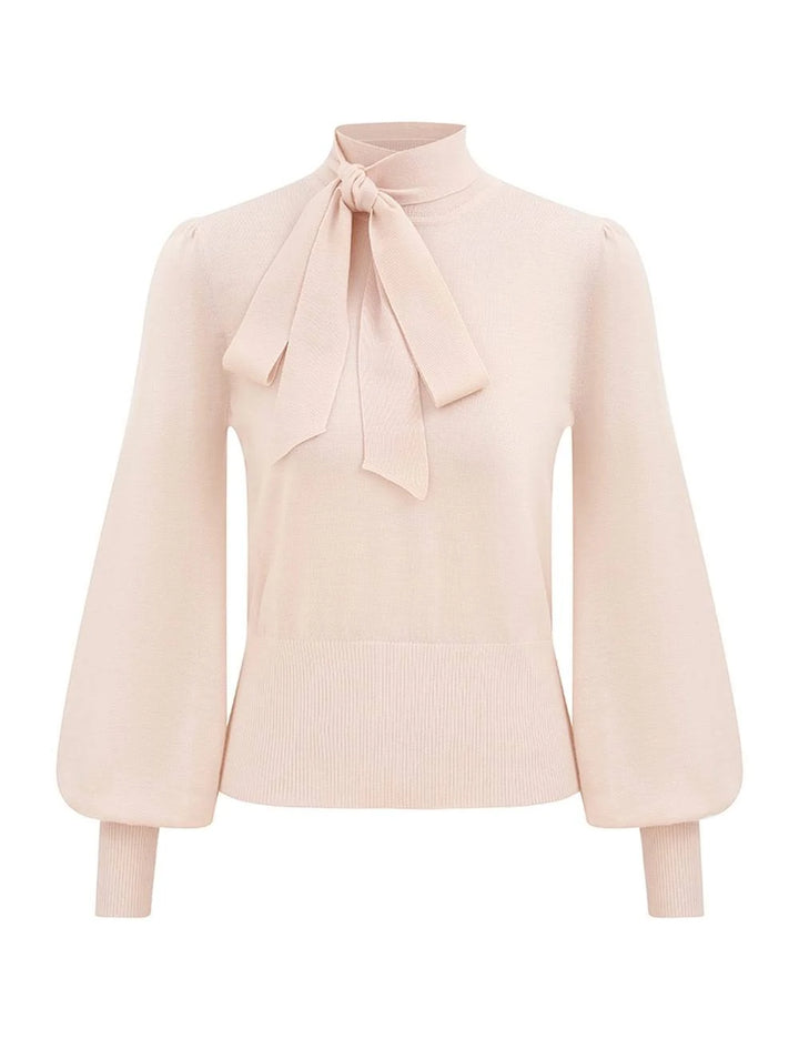 Pussybow Sweater in Chalk