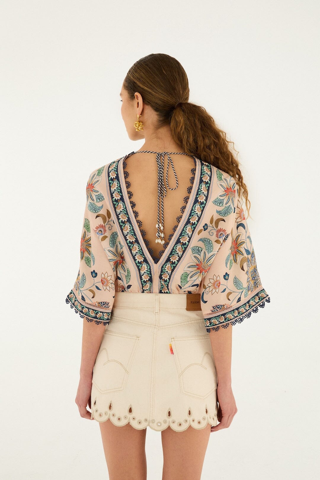 Off-White Canva Scallop Richelieu Skirt