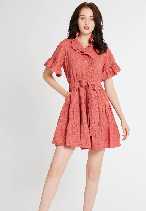 Violetta dress in Rosewood Eyelet