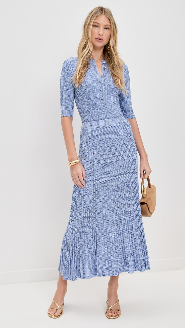 Mouline Short Sleeve Top in Blue