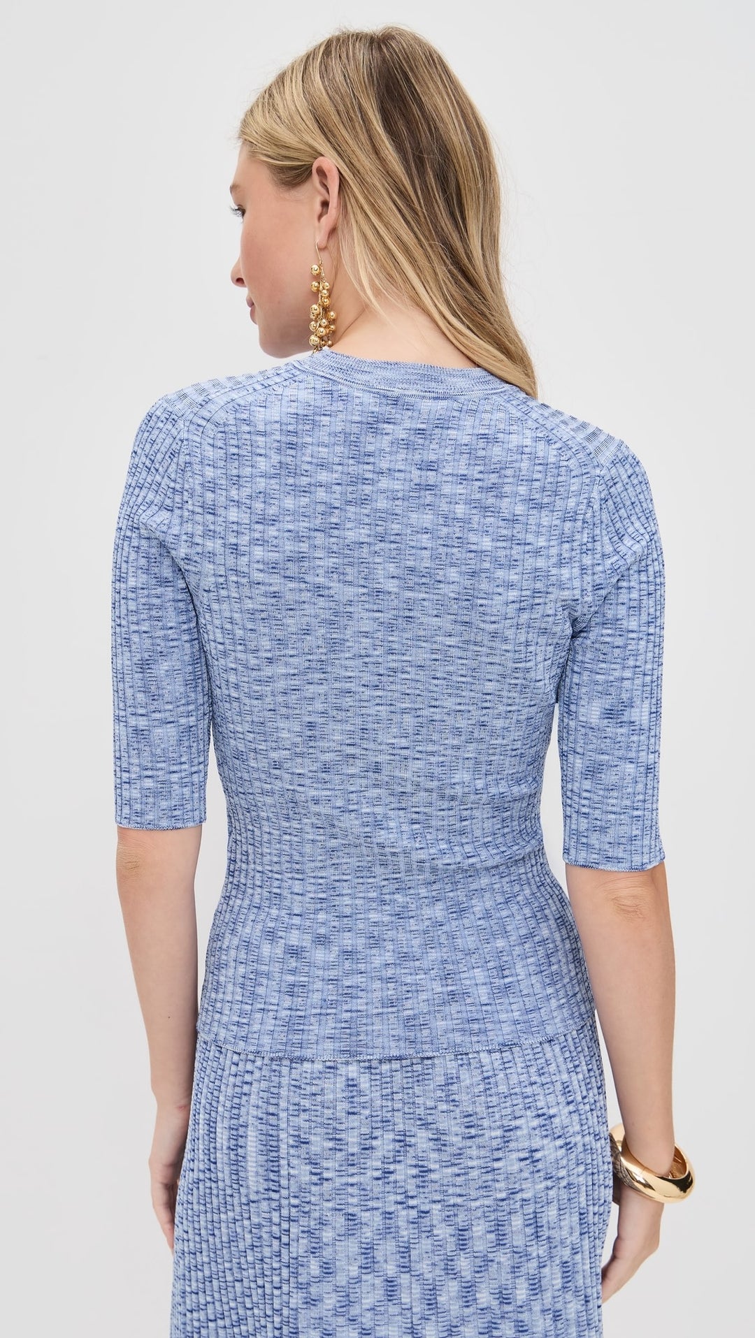 Mouline Short Sleeve Top in Blue