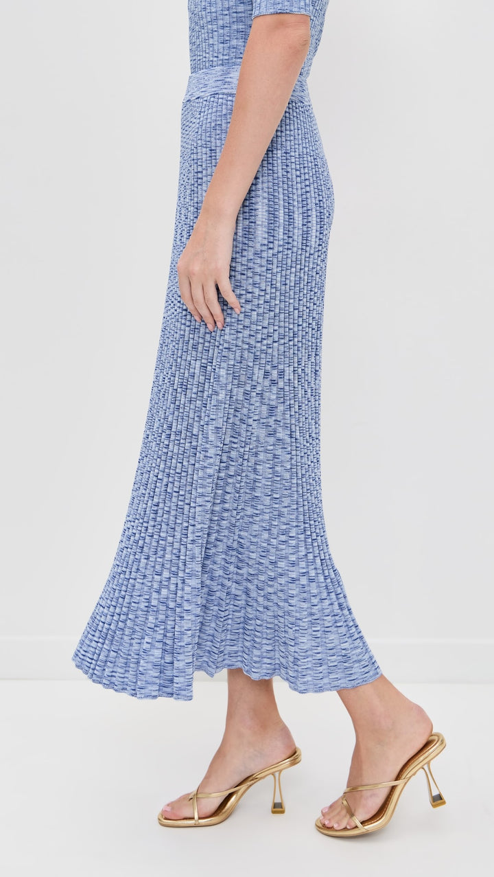 Mouline Midi Skirt in Blue Multi