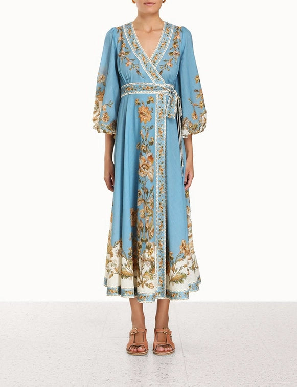 Chintz Wrap Midi Dress