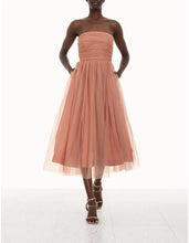 Load image into Gallery viewer, Tulle Strapless Midi Dress