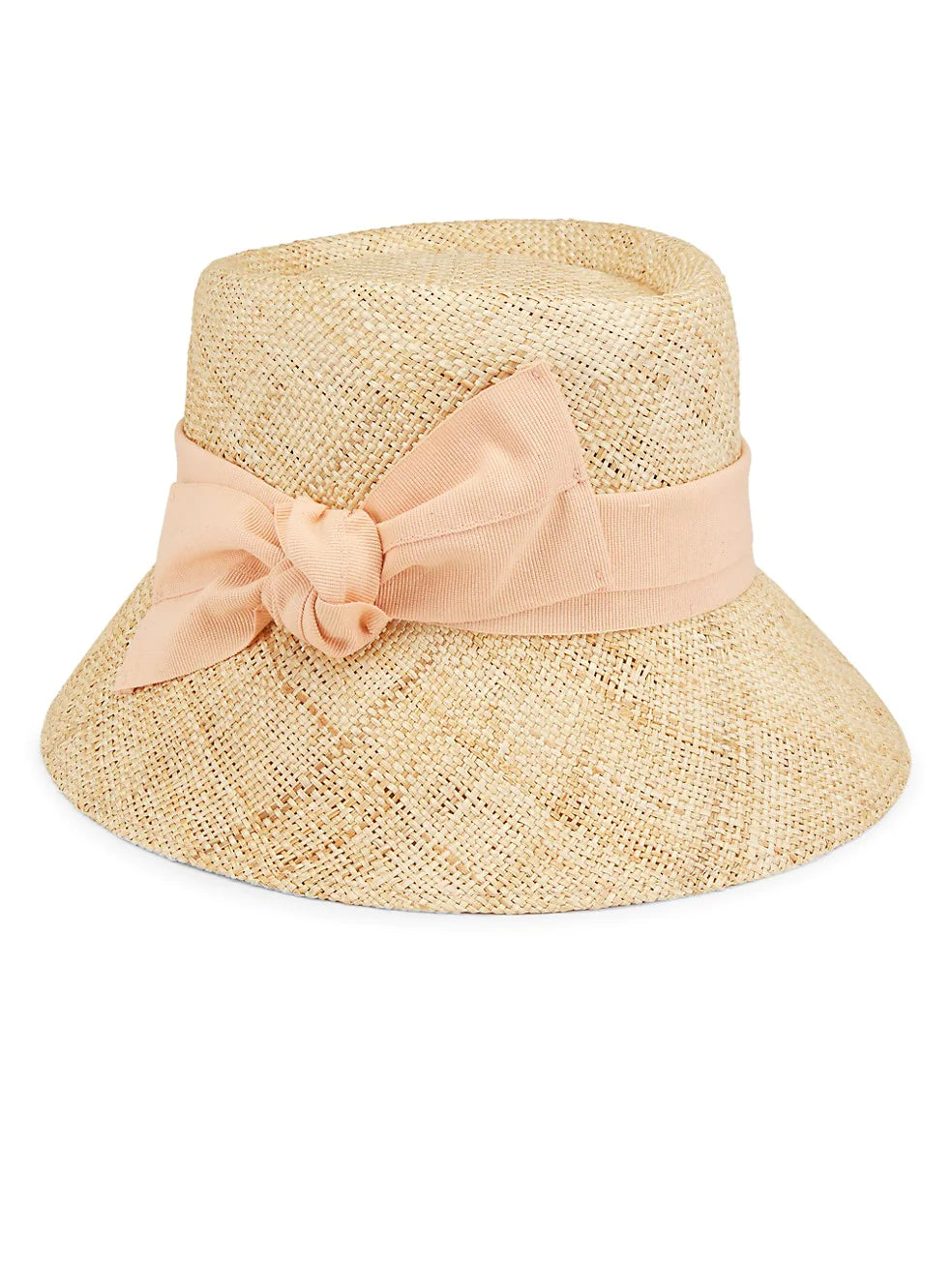 Bettini Straw Hat with Salmon bow