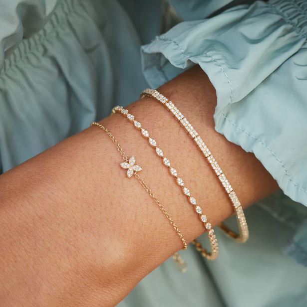 Diamond Blossom Chain Bracelet