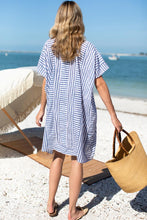 Load image into Gallery viewer, Emerson Short Caftan in Ocean Stripe