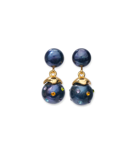 Confetti Drop Earrings in Peacock