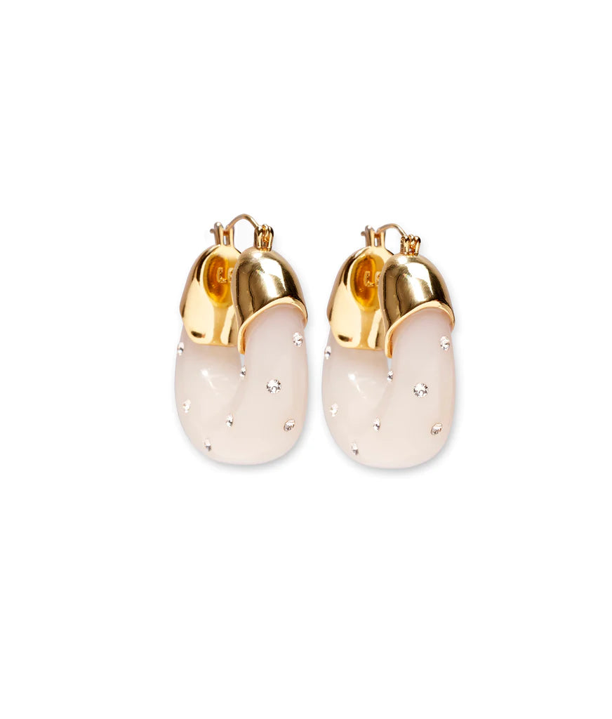 Organic Hoops in Studded Ivory