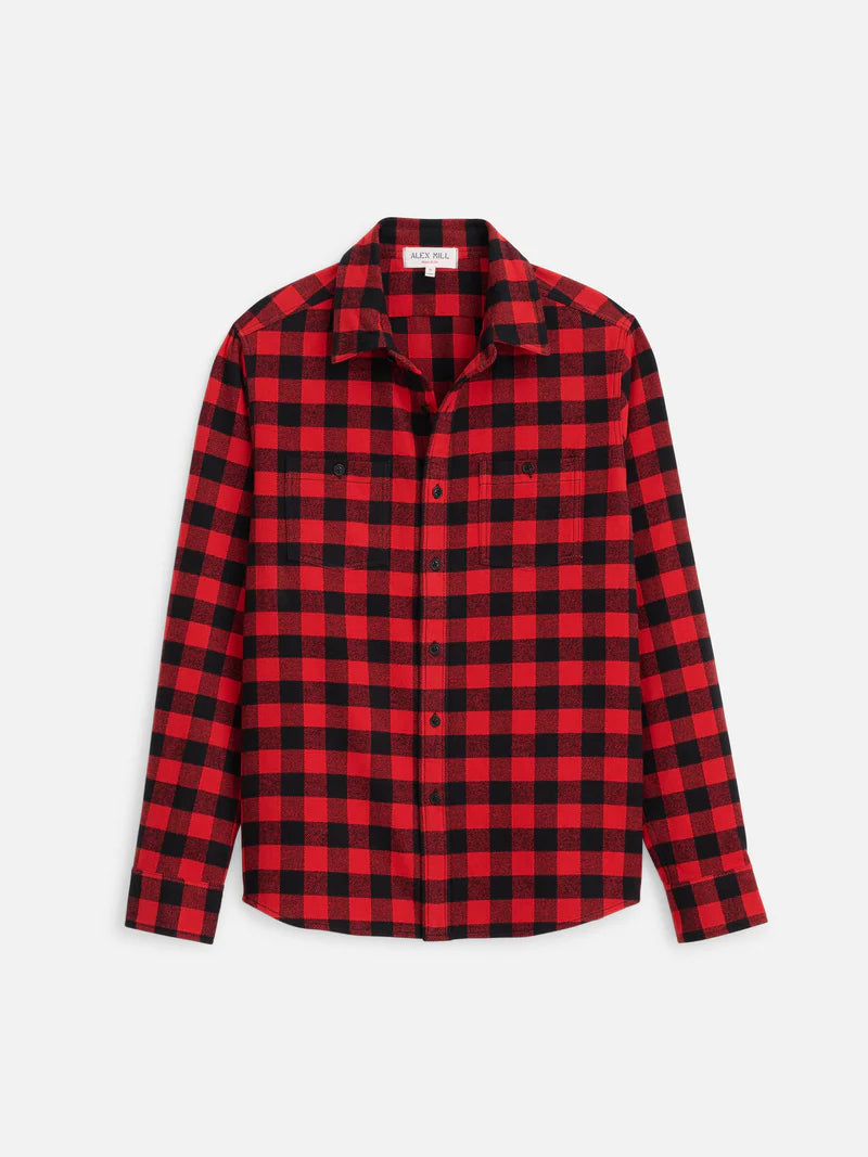 Flannel Work Shirt in Buffalo Plaid