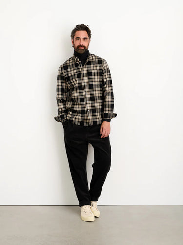 Mill Shirt in Black/Ivory Tartan