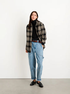 Mill Shirt in Black/Ivory Tartan