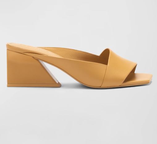 Maise Leather Block-Heel Mule Sandals
