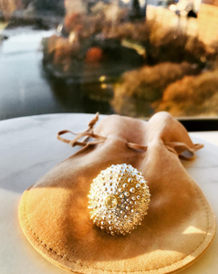 Silver Sea Urchin Ring with Citrine
