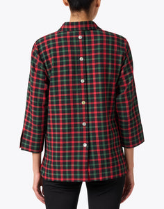 Aileen Top in Pucker Tartan