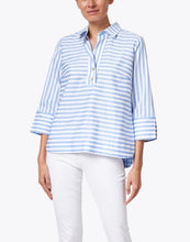 Load image into Gallery viewer, Aileen 3/4 Sleeve Blue/White Top