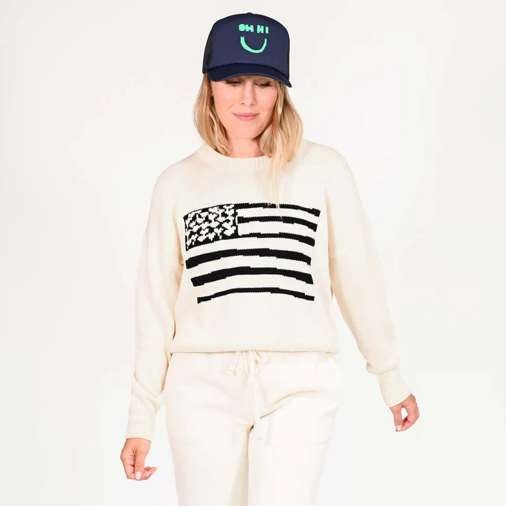 Boyfriend Sweater Flag Icon Oatmilk