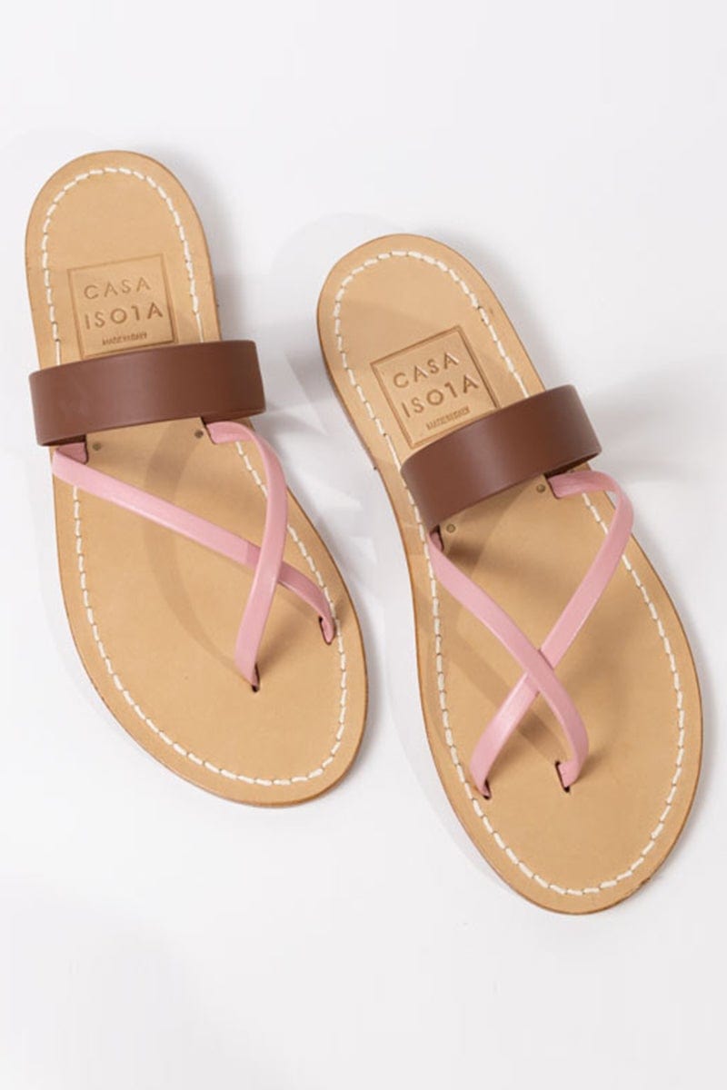 Ischia Sandal in Pink and Brown