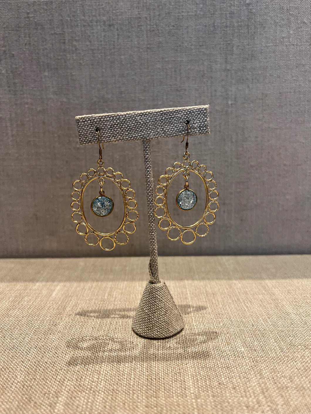 Large Oval Sun Hoop Gold Oval Earrings