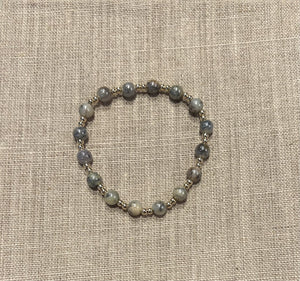 Plated Opal & 14K GF Stretch Bracelet
