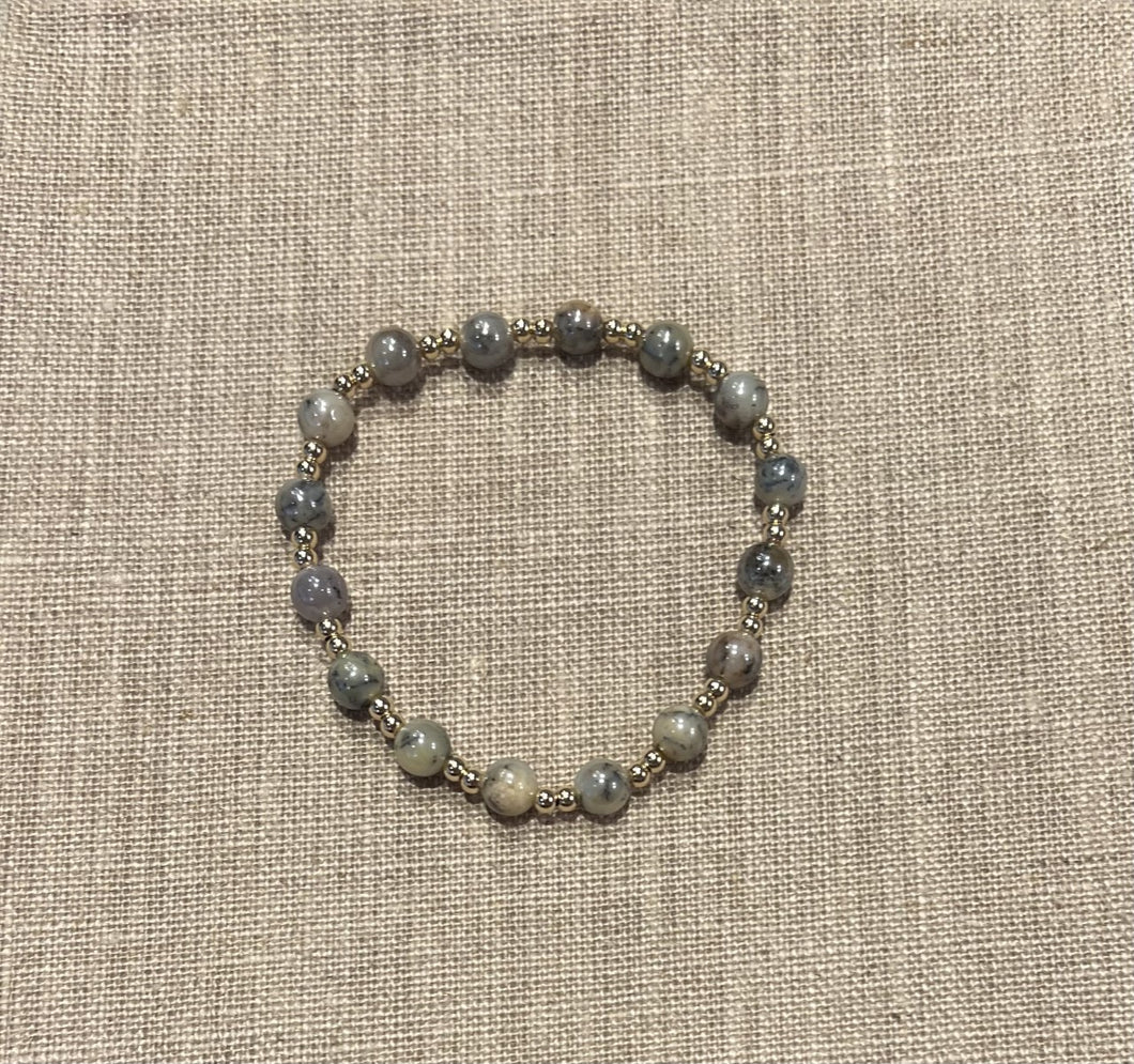 Plated Opal & 14K GF Stretch Bracelet