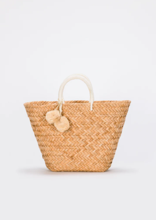 St. Tropez Pom Pom Tote Bag - Ivory