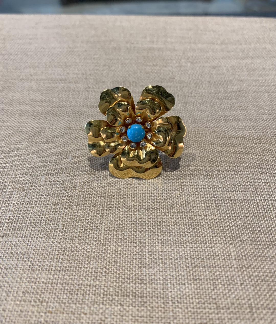 Bounkit Turquoise Flower Ring
